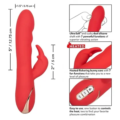 Vibrator Heated Ultra-Soft Rabbit Rosu