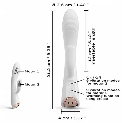 Vibrator Rabbit Dorcel Flexi Heating Alb