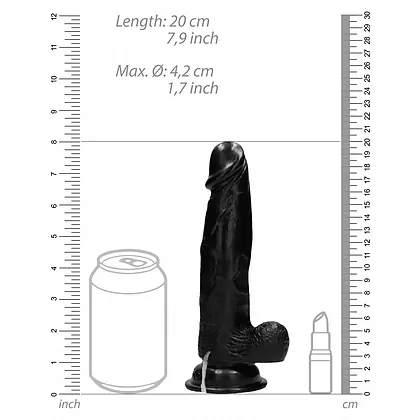 Vibrator Realistic Penis 20cm Negru