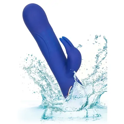 Vibrator Silicone Rotating Rabbit Albastru