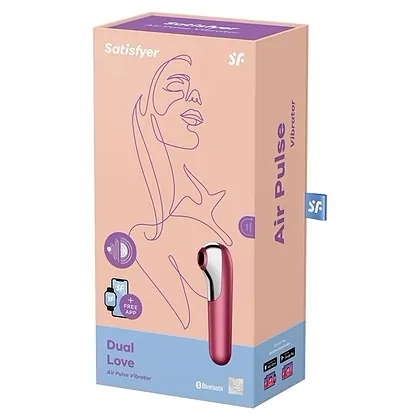 Vibrator Smart Dual Love Air Pulse Rosu