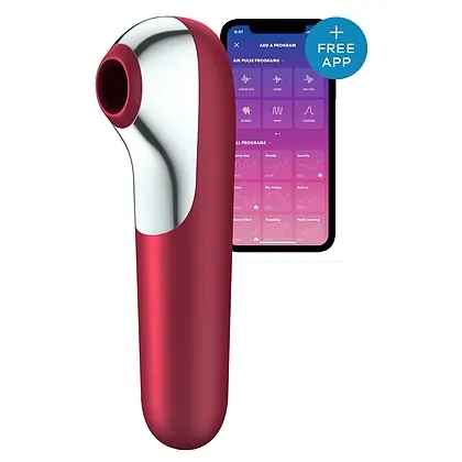 Vibrator Smart Dual Love Air Pulse Rosu