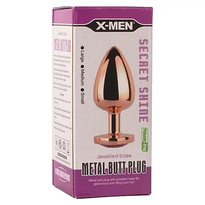 X-MEN Secret Shine Metal Anal Plug Rose Gold Heart M Auriu